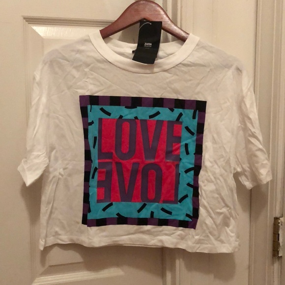 Zara Tops - Zara “Love” mirrored top